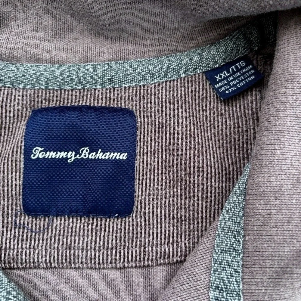 Tommy Bahama Size XXL Heather Purple Ribbed‎ Snap Mock Neck Pullover Sweater